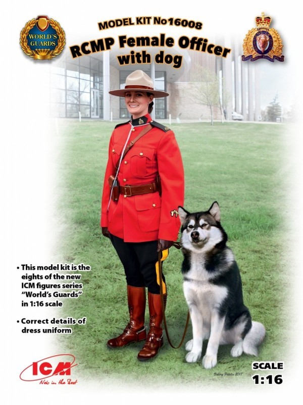 RCMP Female Officer with dog Skala 1:16
