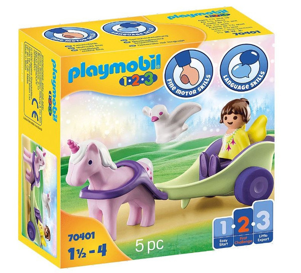 Playmobil 1.2.3 Powóz jednorożca z wróżką 70401