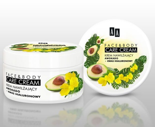 Face & Body Care Cream Awokado i Kwas Hialuronowy Krem nawilżający do twarzy i ciała