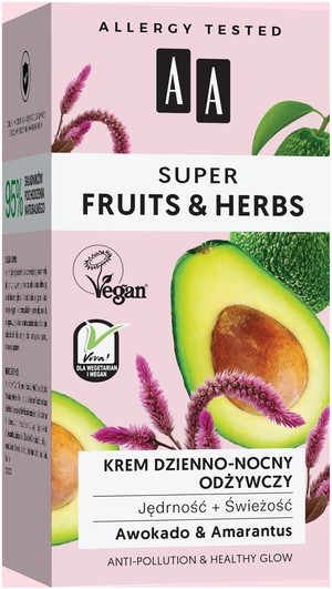 Super Fruits & Herbs Krem dzienno-nocny odżywczy Awokado i Amarantus