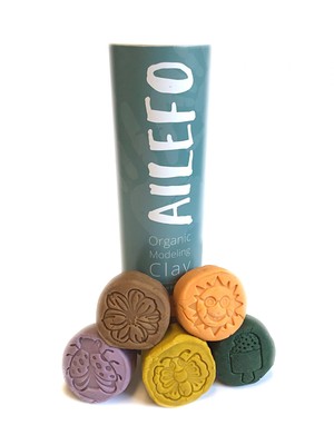 Ailefo, Organiczna Ciastolina, Kolory lasu, mała tuba, 5 kolorów po 100g