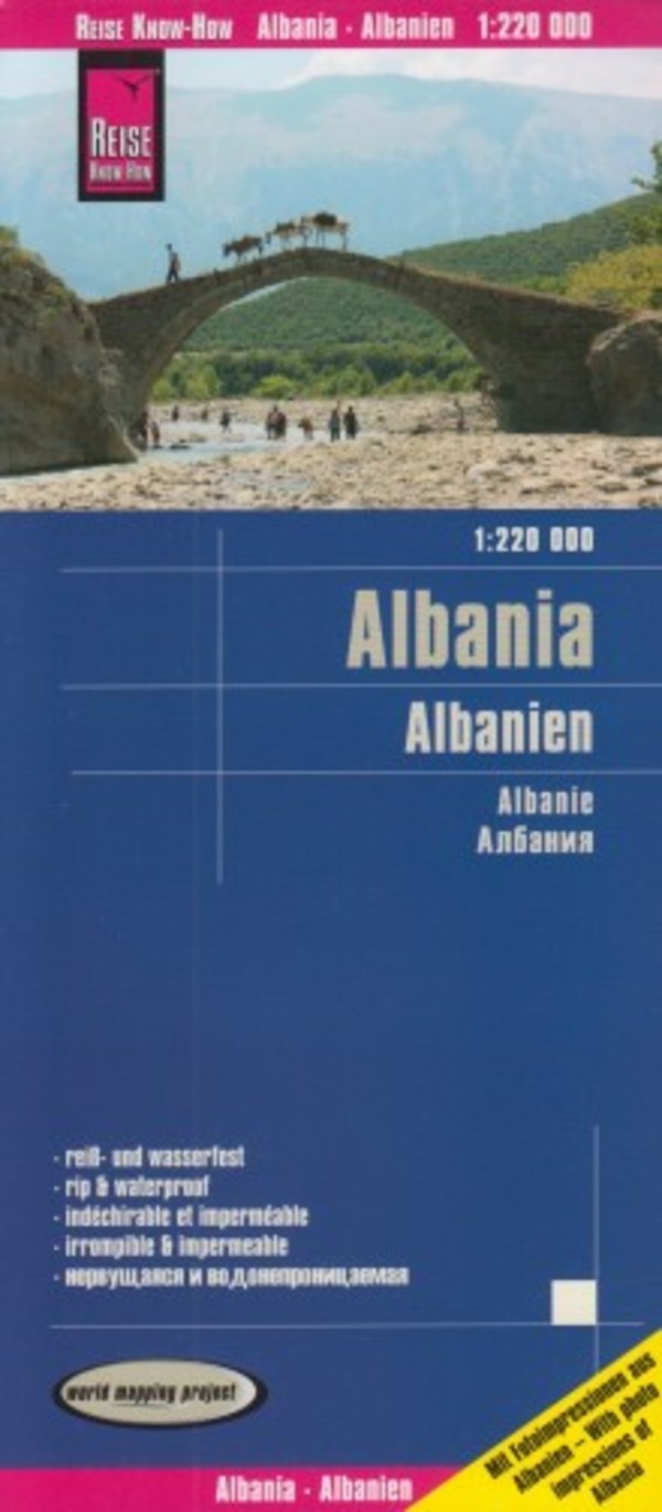 Albanien Mapa samochodowa Skala: 1:220 000