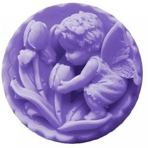 Anioł z Tulipanami w medalionie Lawenda Naturalne mydło glicerynowe