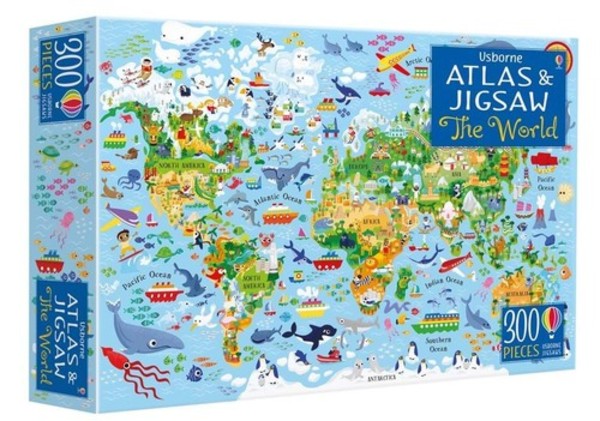 Puzzle The World + Atlas (wydanie angielskie) 300 elementów