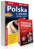 Atlas samachodowy Polska 2021/2022 + Pierwsza Pomoc Skala: 1:250 000