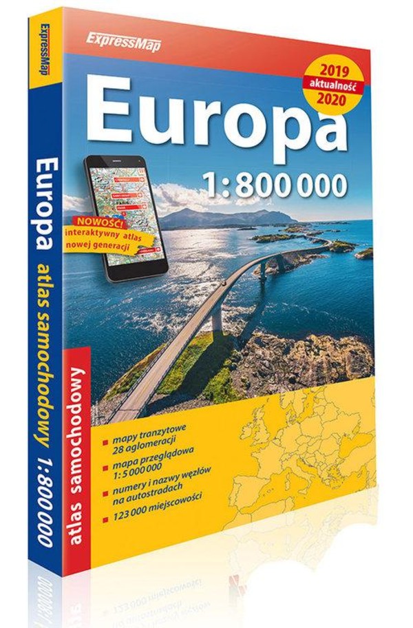 Atlas samochodowy. Europa 2019/2020 Skala 1:800 000