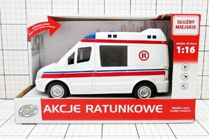 Ambulans do akcji ratunkowych z napędem (światło i dźwięk)