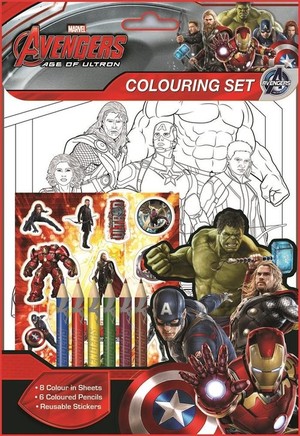 Avengers II. Zestaw kolorowanek z naklejkami i kredkami