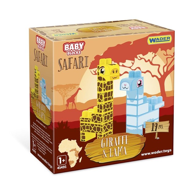Baby Blocks Safari żyrafa i lama 19 elementów