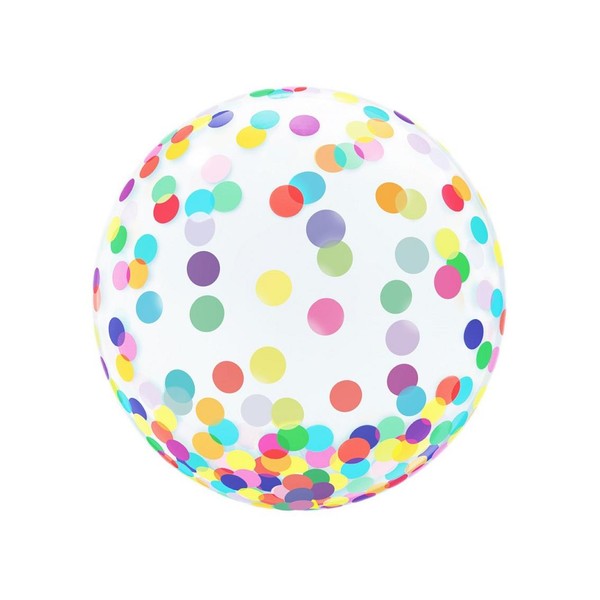 Balon kryształowy kolorowe grochy