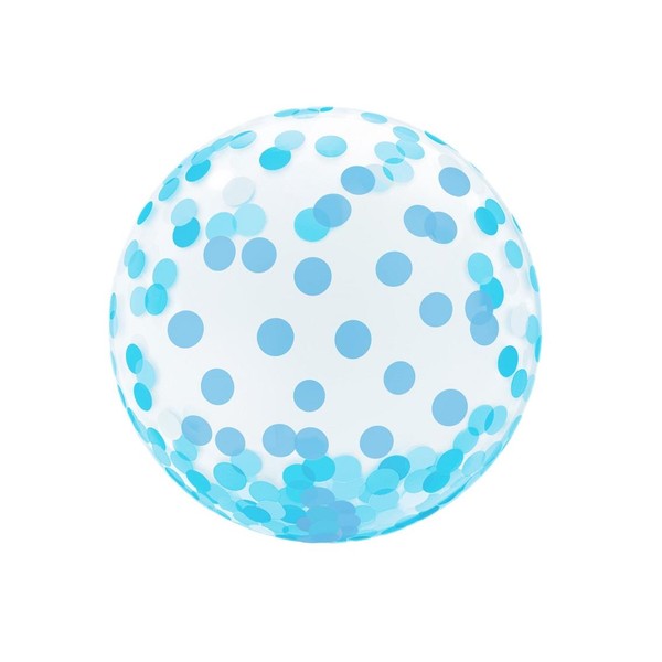 Balon kryształowy niebieskie grochy