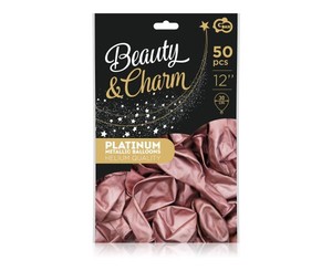 Balony Beauty&Charm platynowe różowe 50 sztuk