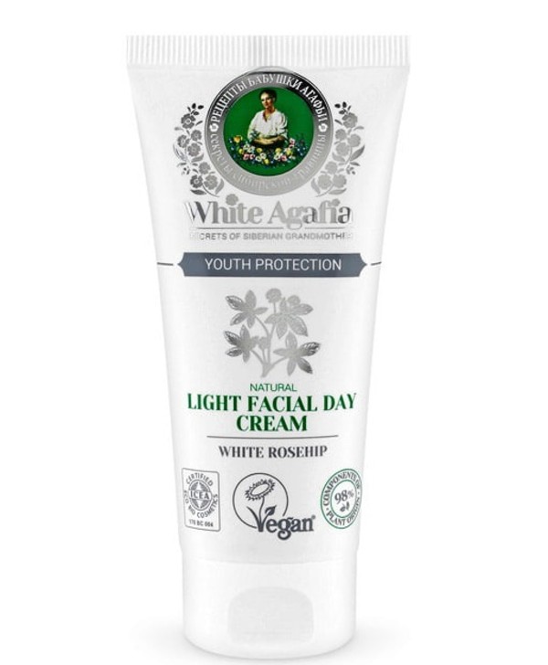 White Agafia Natural Light Facial Day Cream Naturalny lekki krem do twarzy na dzień
