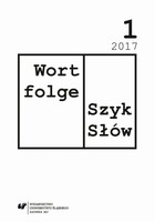 Wortfolge. Szyk Słów 2017, nr 1 - rec. 5 Renata Dampc-Jarosz
