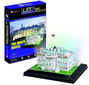 Puzzle Biały Dom LED 3D 56 elementów