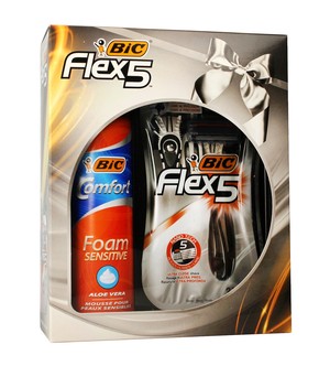 Flex 5 Comfort Zestaw prezentowy (maszynki do golenia 3szt + pianka Sensitive)