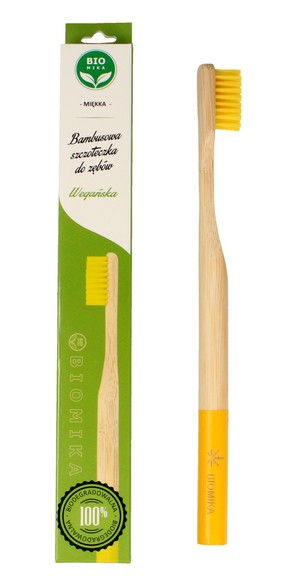 Szczoteczka do zębów bambusowa miękka- żółte włosie