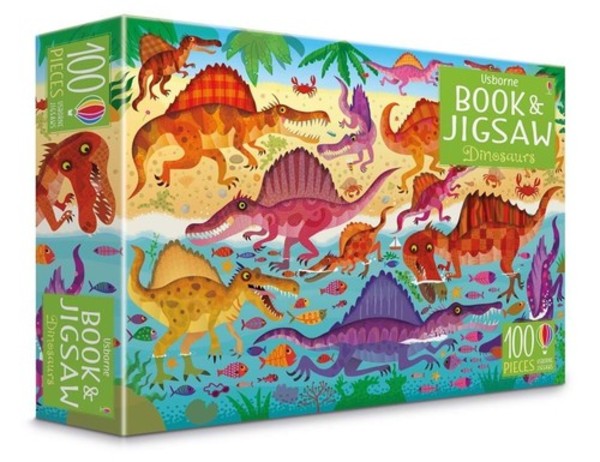Puzzle Dinosaurs + Book (wydanie angielskie) - 100 elementów