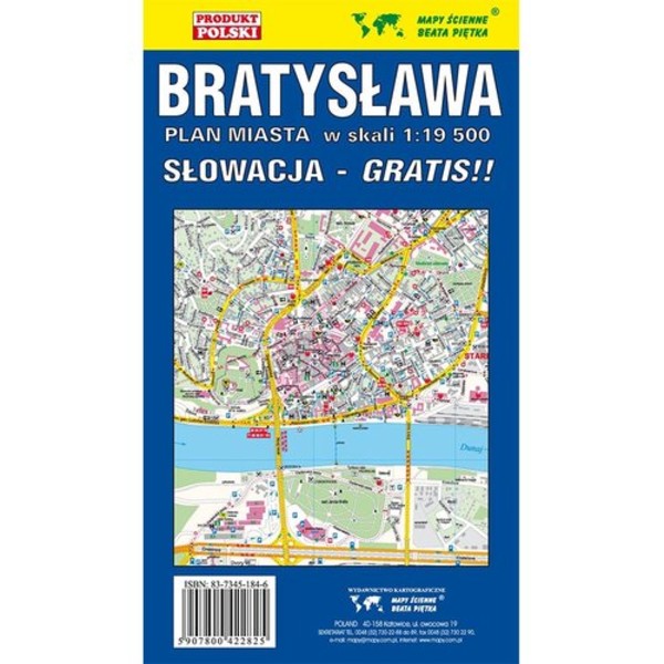 Bratysława. Plan miasta Skala: 1:19 500