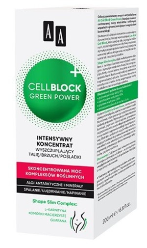 Cell Block Green Power Intensywny koncentrat wyszczuplający talię, brzuch i pośladki