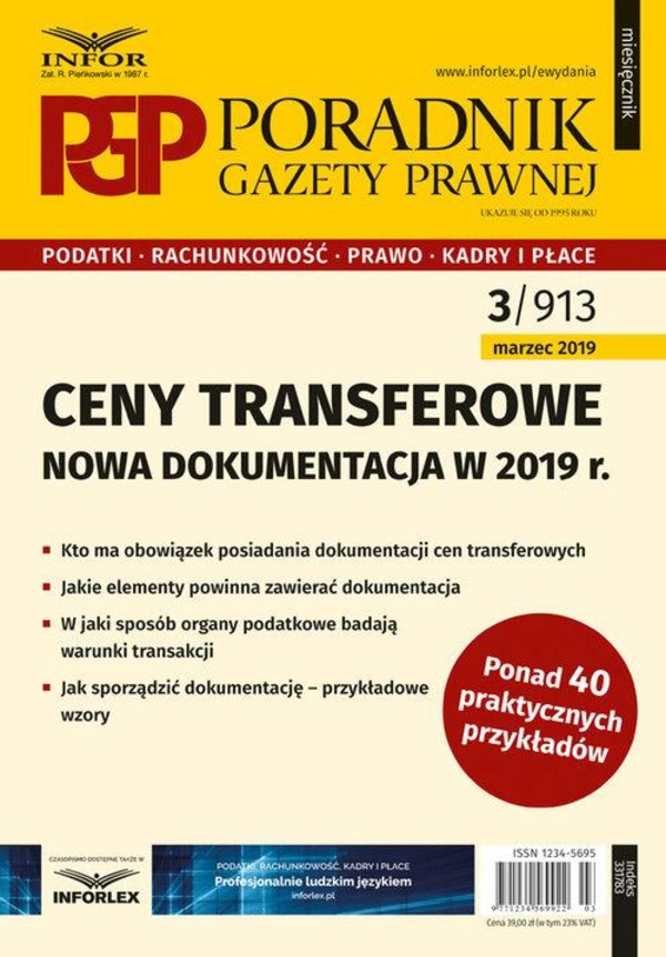 Ceny transferowe Nowa dokumentacja w 2019 r Poradnik Gazety Prawnej 3/2019