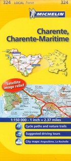Charente, Charente-Maritime Road map / Charente, Charente-Maritime Mapa samochodowa Skala: 1:150 000
