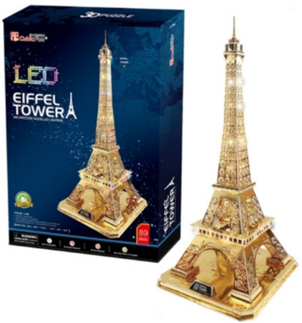 Puzzle Wieża Eiffela LED Złota Edycja - 89 elementów