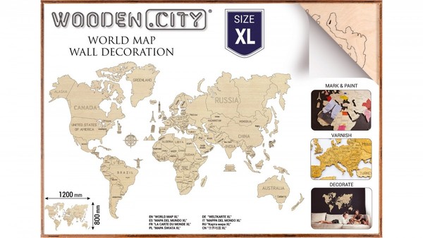Drewniane puzzle 3D Mapa Świata XL 48 elementów