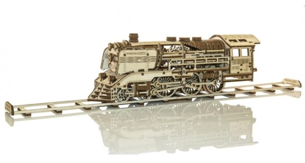 Puzzle drewniane 3D Wooden Express i tory kolejowe 384 elementy