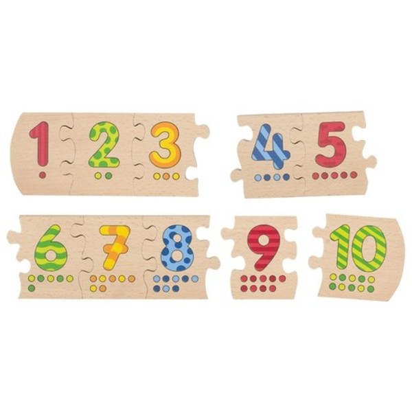Drewniane puzzle Liczbowe 10 elementów