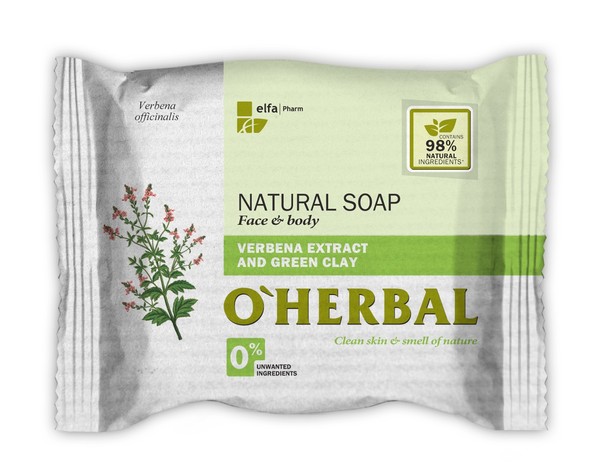 O`Herbal Naturalne mydło w kostce z Werbeną i zieloną glinką