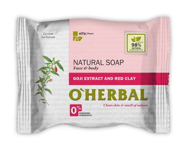 O`Herbal Naturalne mydło w kostce z Goji i czerwoną glinką