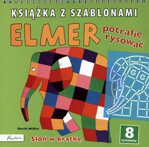 Elmer Potrafię rysować Słoń w kratkę Książka z szablonami
