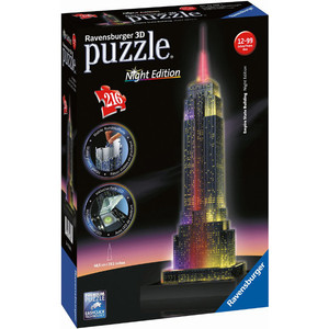 Puzzle Empire State Building 3D - Night Edition LED 216 elementów