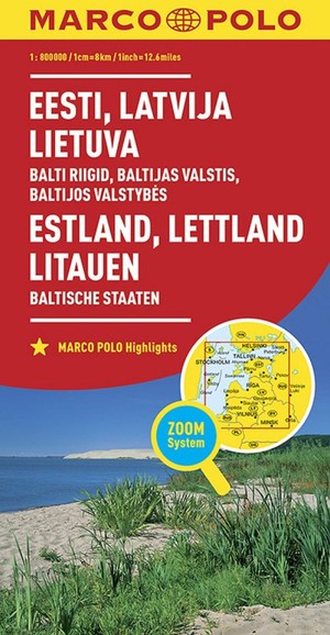 Estland, Lettland, Litauen Autokarte / Estonia Łotwa Litwa Mapa samochodowa Skala: 1:800 000