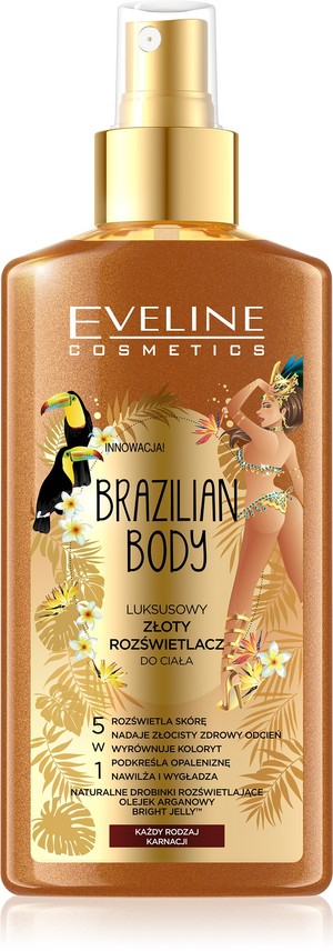 Brazilian Body Luksusowy złoty rozświetlacz do ciała 5w1