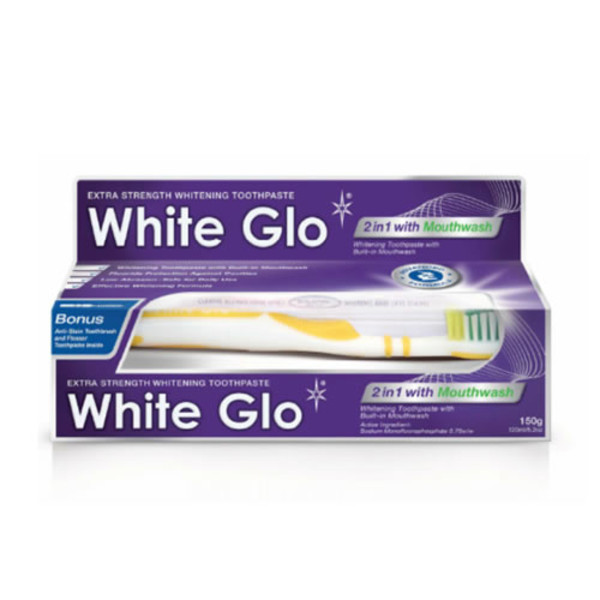 Extra Strength Whitening Toothpaste Pasta do zębów 2w1 z płynem do płukania + szczoteczka