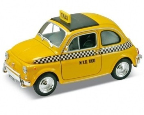Fiat Nuova 500 Taxi żółty Skala 1:24