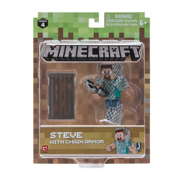 Minecraft Figurka Steve w zbroi z łańcucha