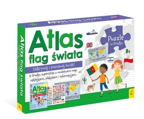 Flagi Świata - Atlas - Plakat z mapą - Puzzle