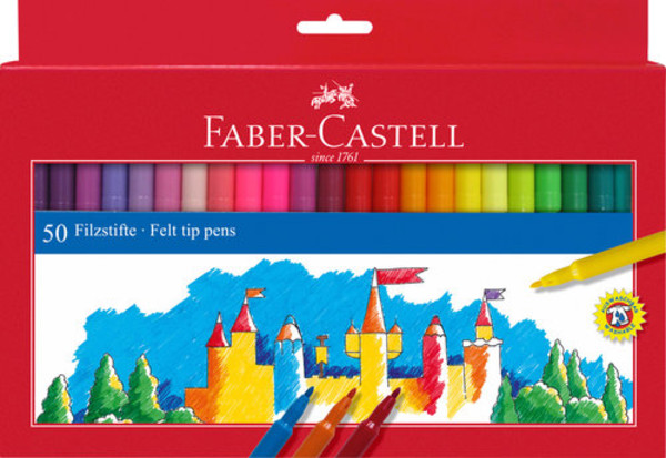Flamastry Zamek 50 kolorów Faber-Castell