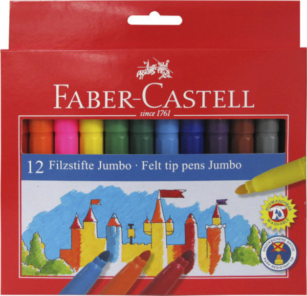 Flamastry Zamek Jumbo 12 kolorów Faber-Castell