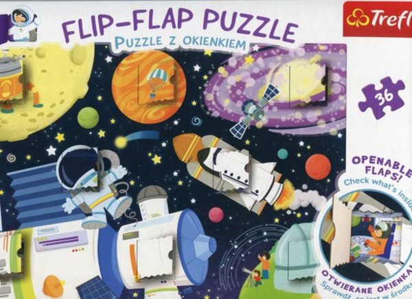 Puzzle Flip-Flap Puzzle z okienkiem Kosmos 36 elementów