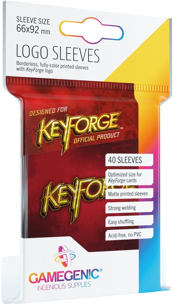 Koszulki KeyForge - Logo Sleeves Red 40 sztuk