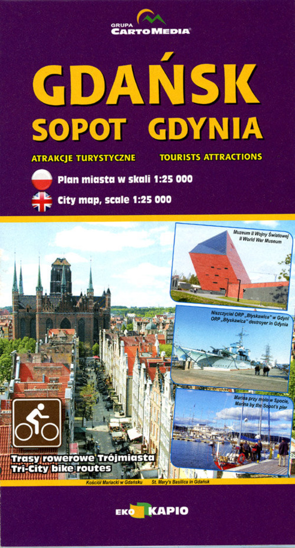 Gdańsk, Sopot, Gdynia. Atrakcje turystyczne Skala: 1:25 000