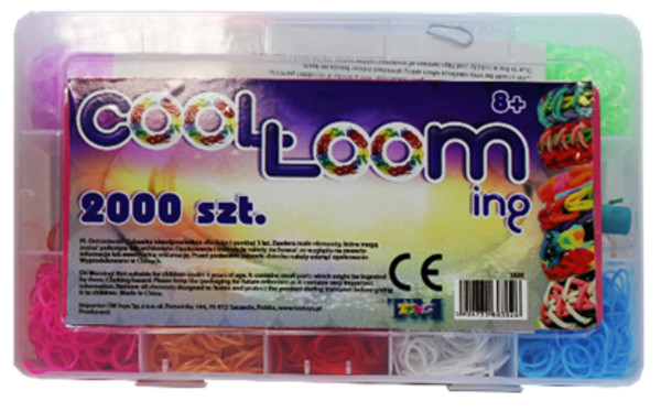 Cool Loom Zestaw gumek do plecenia bransoletek 2000 elementów