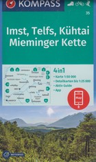 Imst, Telfs, Kuhtai, Mieminger Kette Mapa turystyczna Skala 1:50 000