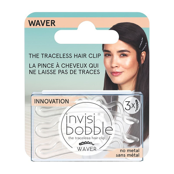 Waver The Traceless Hair Clip Spinki do włosów Crystal Clear Black