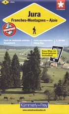 Jura, Franches-Montagnes - Ajoie Travel Map / Szwajcaria Północno-zachodnia Jura Skala: 1:60 000