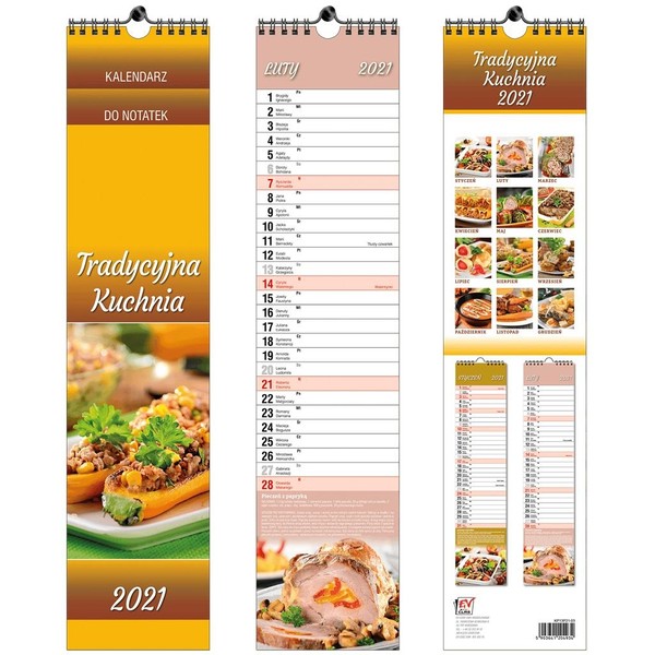 Kalendarz ścienny 2021 paskowy Kuchnia